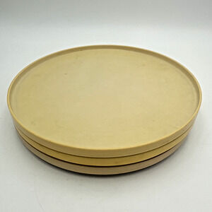 3 Vintage Harvest Gold Beige 10 1/2" Turntable Lazy Susan JB12709